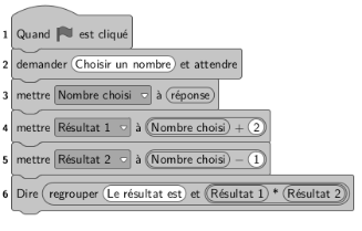 Programme B en Scratch exercice 2 de Mathématique brevet des collèges annales 2024