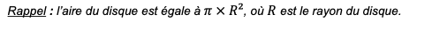 Rappel de la formule de l'aire du disque